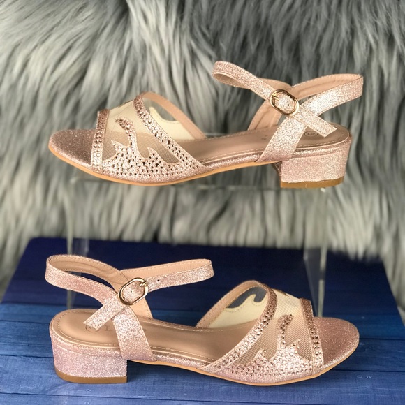 Other - Rose Gold Girls Chunky Heels